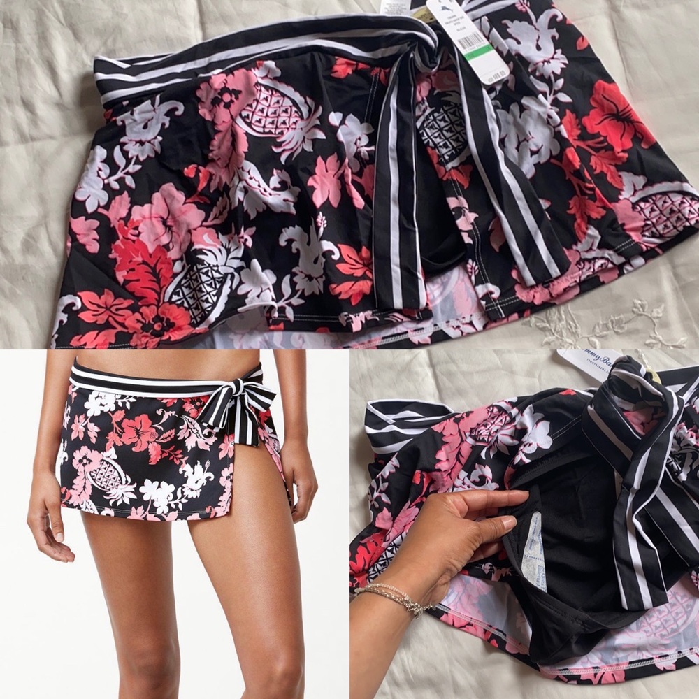 Pineapple Damask Skirt Hipster Swim Bottom
